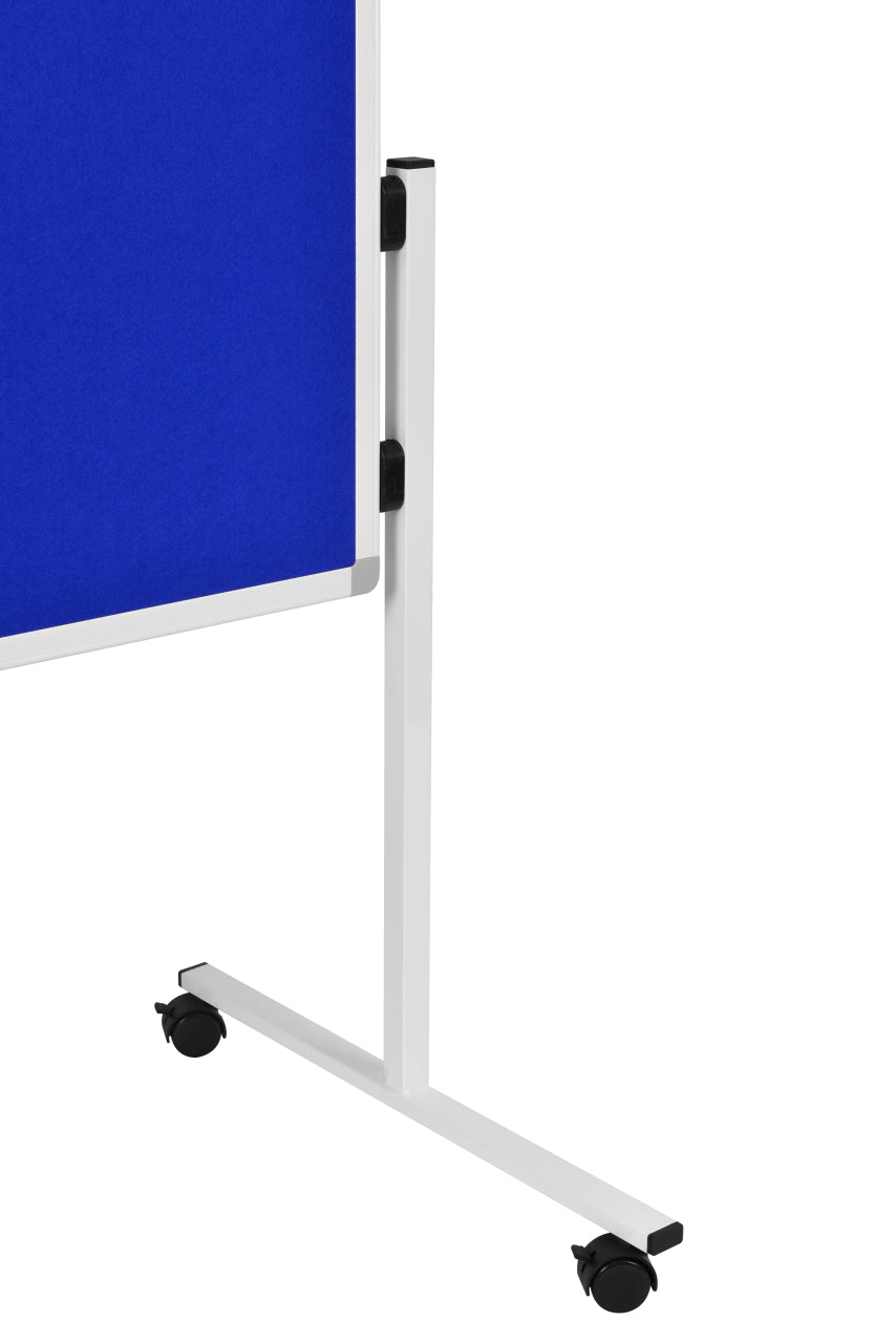 Legamaster Moderationswand Economy – Filz, mit Rollen, doppelseitig – 120 × 150 cm – Blau, Alurahmen