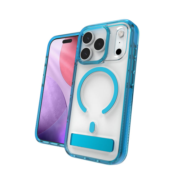 ZAGG Santa Cruz Snap – Backcover – für Apple iPhone 17 Pro, transparent/blau, bis 4 m Sturzsicher
