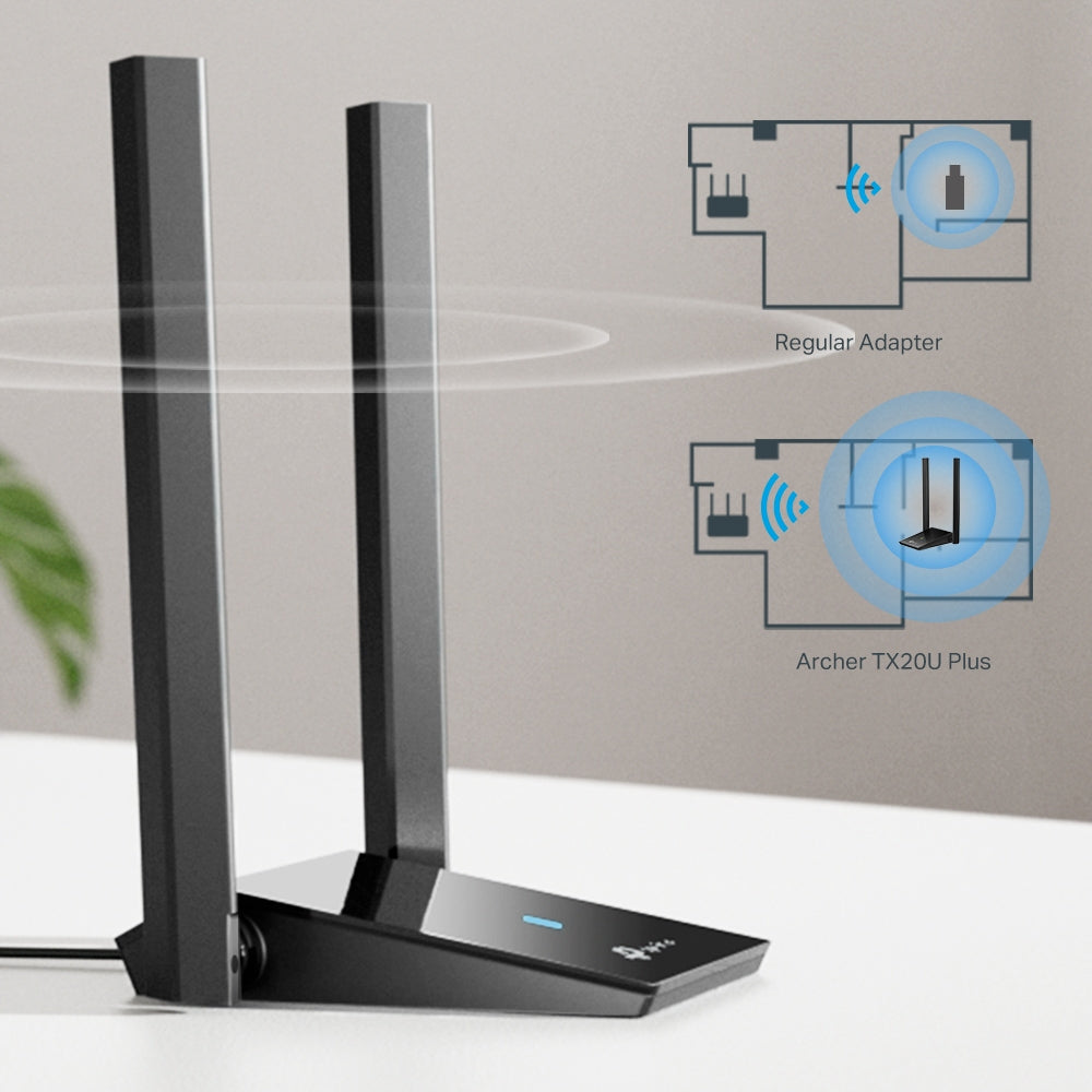 TP-Link USB-WLAN-Adapter – Wi-Fi 6 (802.11ax), bis 1800 Mbit/s, USB 3.2 Gen 1 – für PC