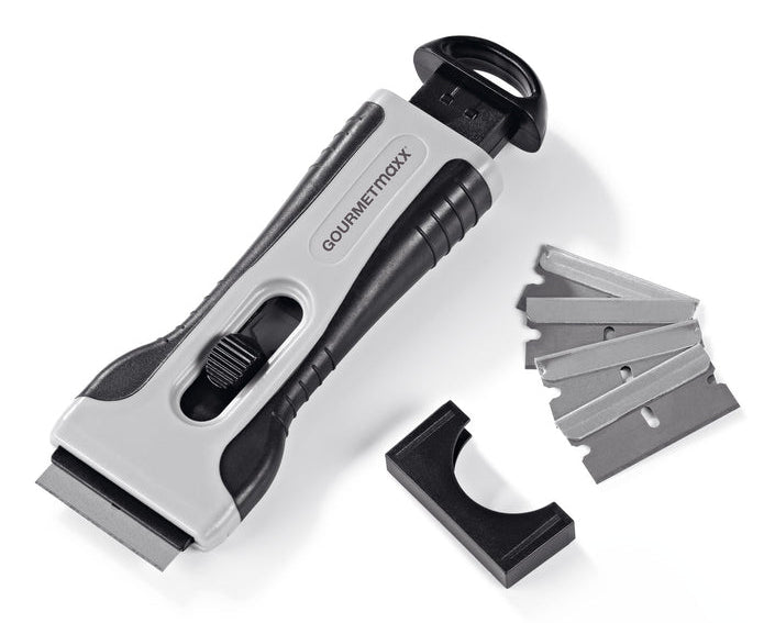 Gourmetmaxx Schaber 12442 – auswechselbare Klinge – 13,2 × 5,1 × 2,2 cm – grau – Stahl/Kunststoff