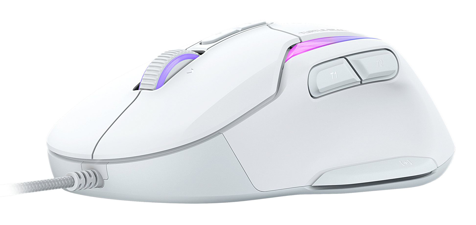Turtle Beach Kone II Gaming-Maus – kabelgebunden, 1'000 Hz, 7 Tasten, für Rechtshänder, RGB-Beleuchtung, weiss