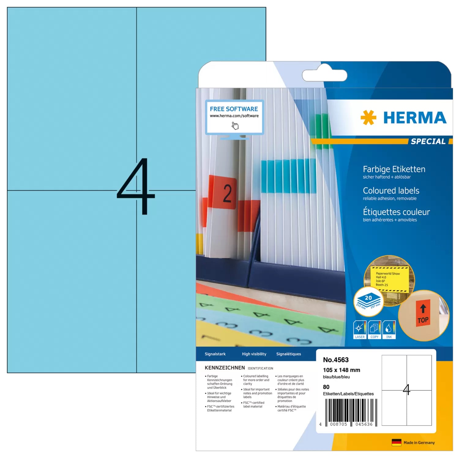 HERMA Etiketten, blau, selbstklebend