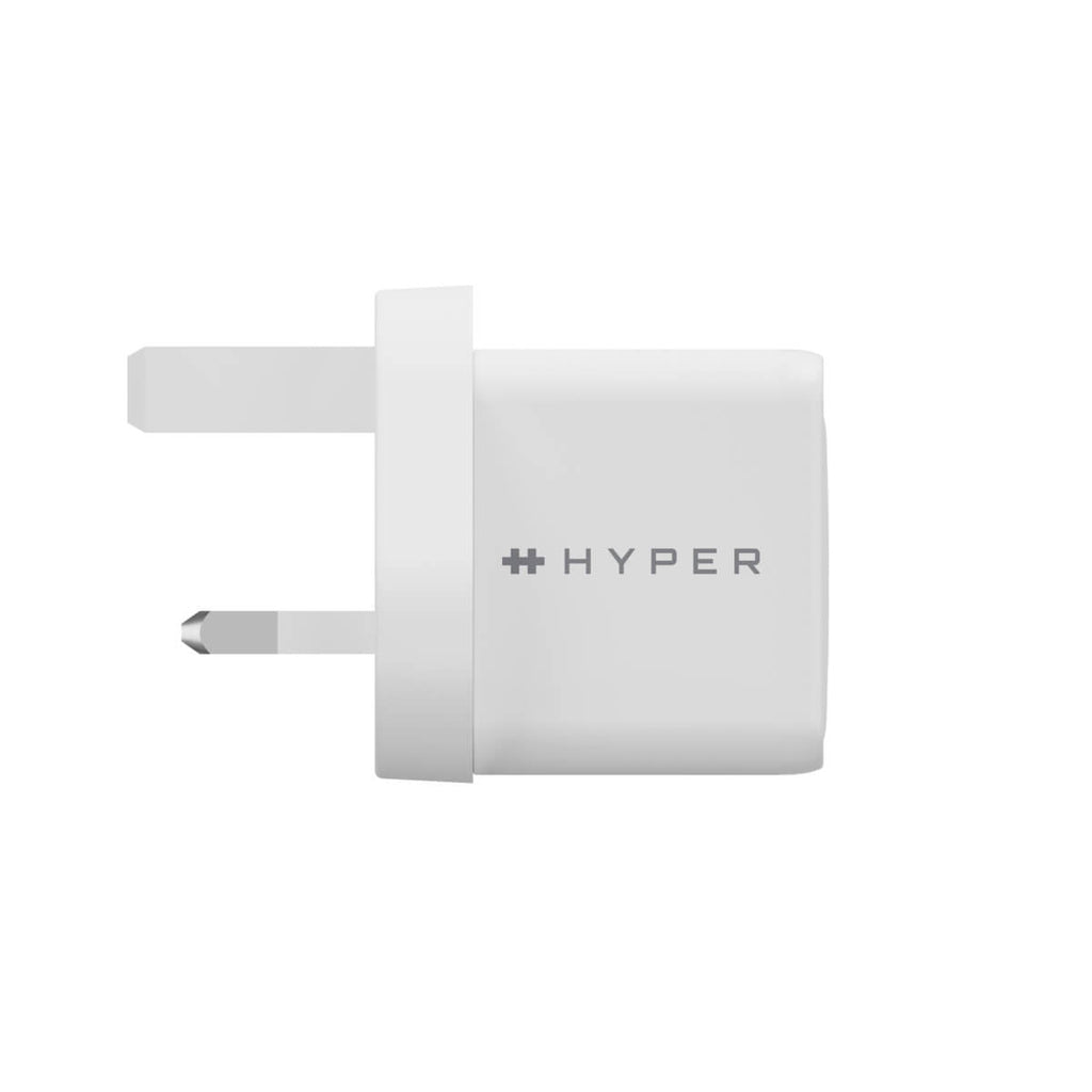 HyperJucie USB-Wandladegerät 35 W – USB-C×2 – PD 3.0, QC 3.0, PPS, GaN – UK-Stecker (Typ G) – Weiss
