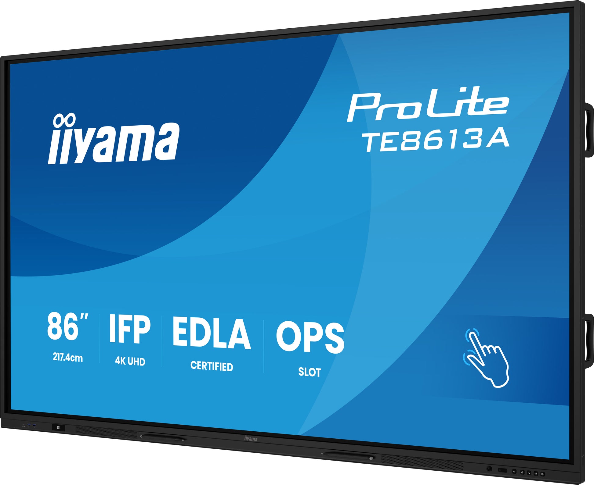 iiyama TE8613A-B2AG – 86" 4K Ultra HD Interaktives Display (Touch), IR-Touch, 500 cd/m², Android