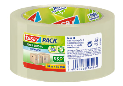 TESA Verpackungsklebeband, PP, Transparent, Extra stark – 50 mm × 66 m – 1 Stück