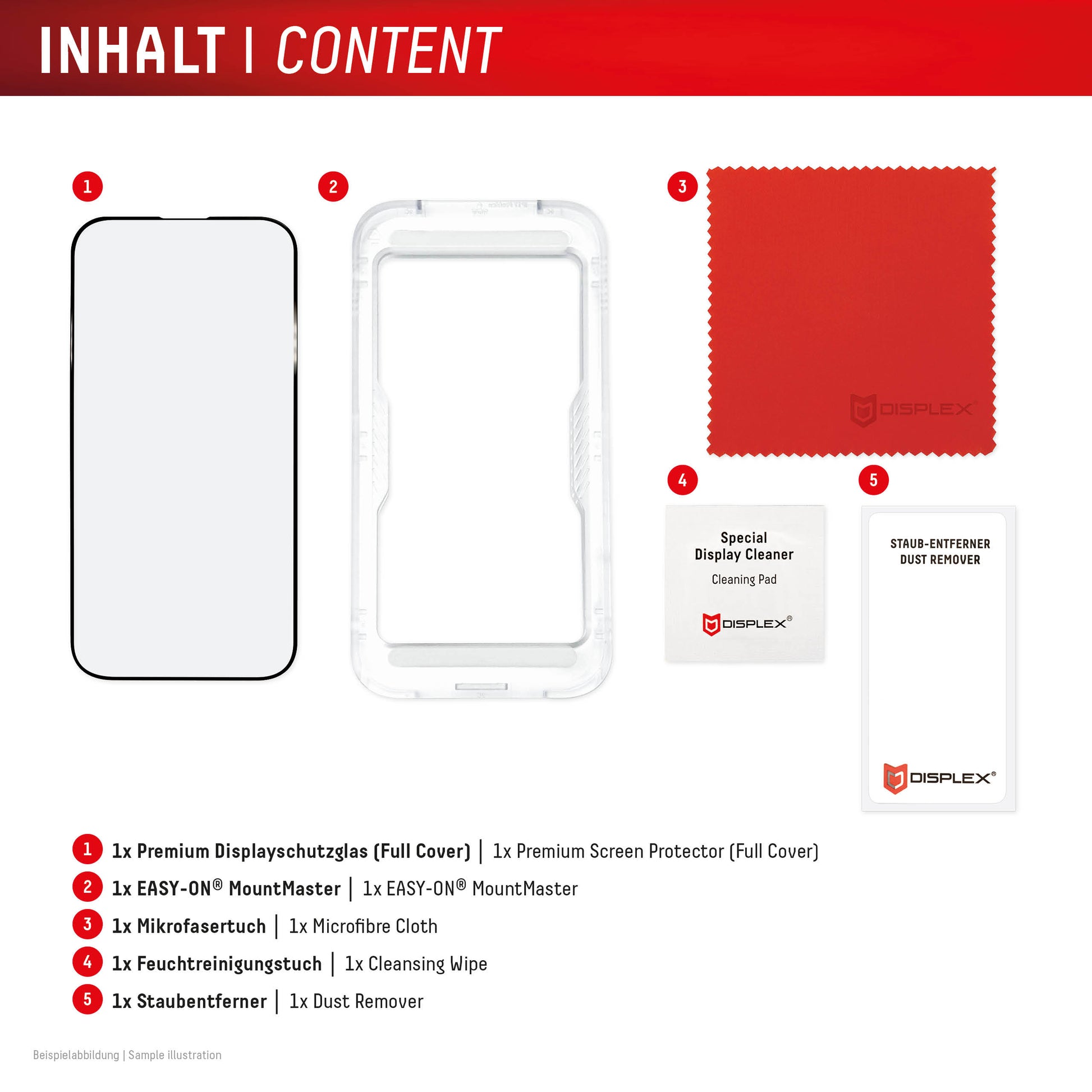Displex Displayschutz (Panzerglas), 10H – für iPhone 17 Pro Max – mit Applikator