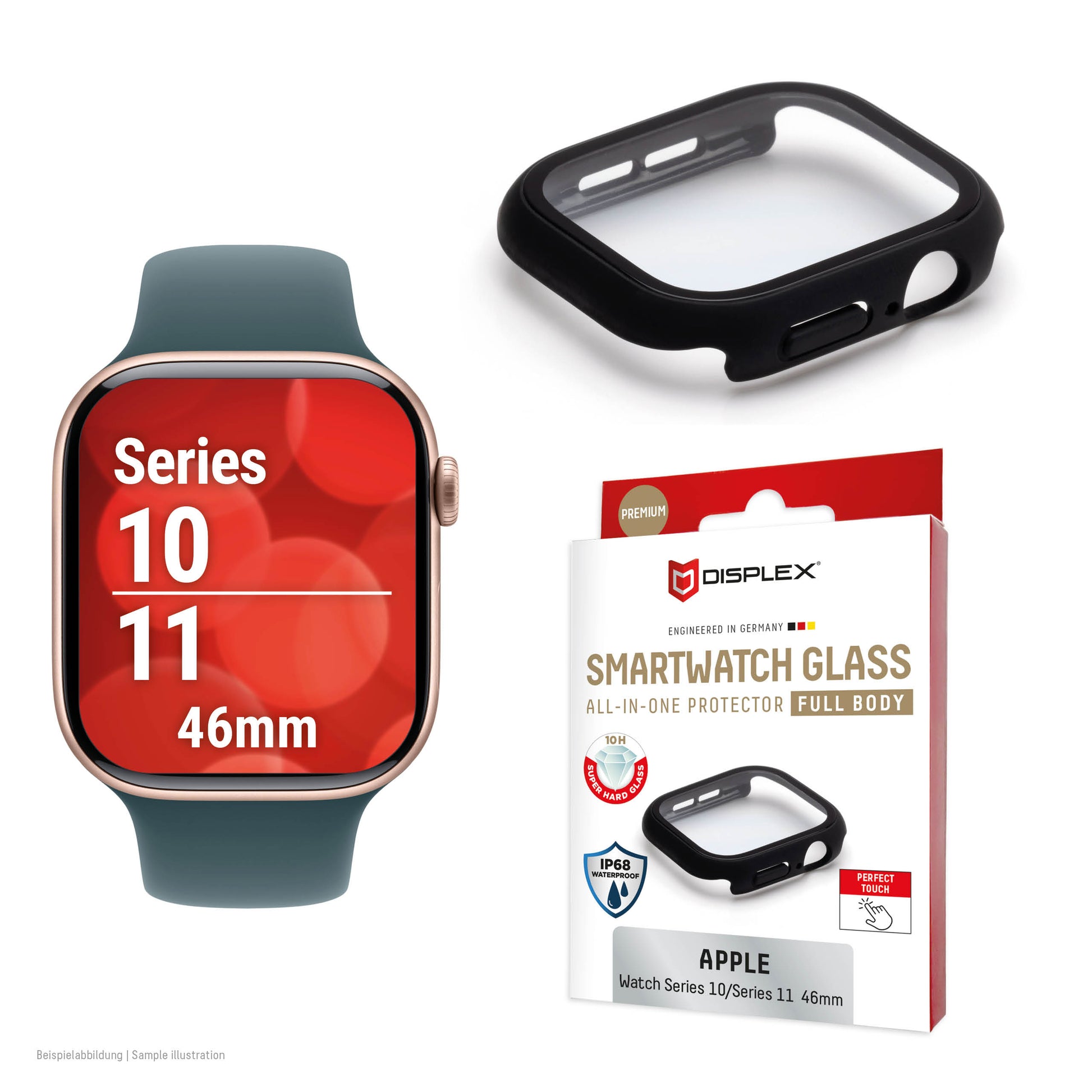 Displex Full Body 46 mm – Polycarbonat Schwarz, für Apple Watch 11/10 (46 mm)
