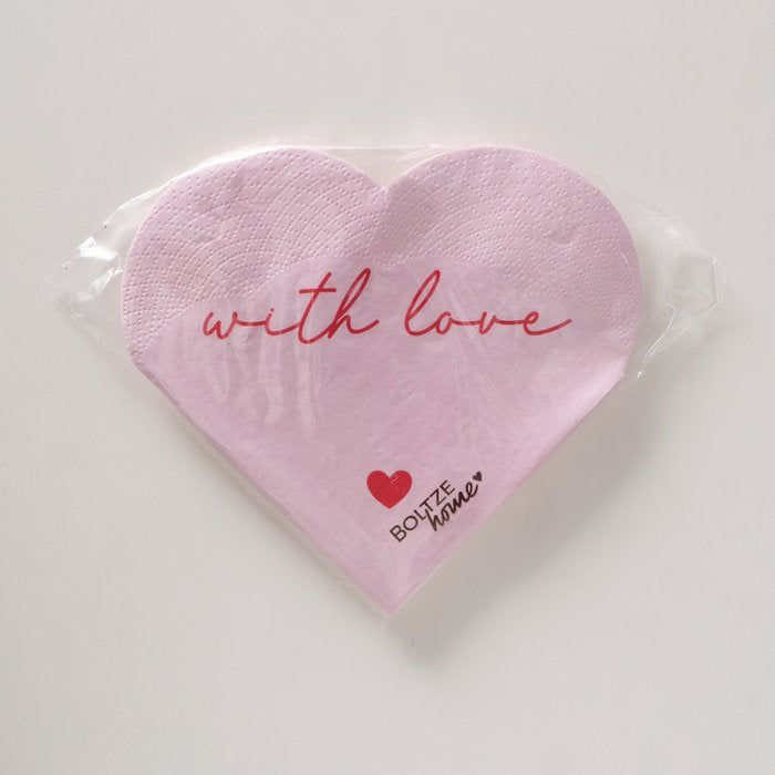 Boltze Servietten Liebe – mehrfarbig – 17 × 17 cm, 3-lagig – 12 Stück