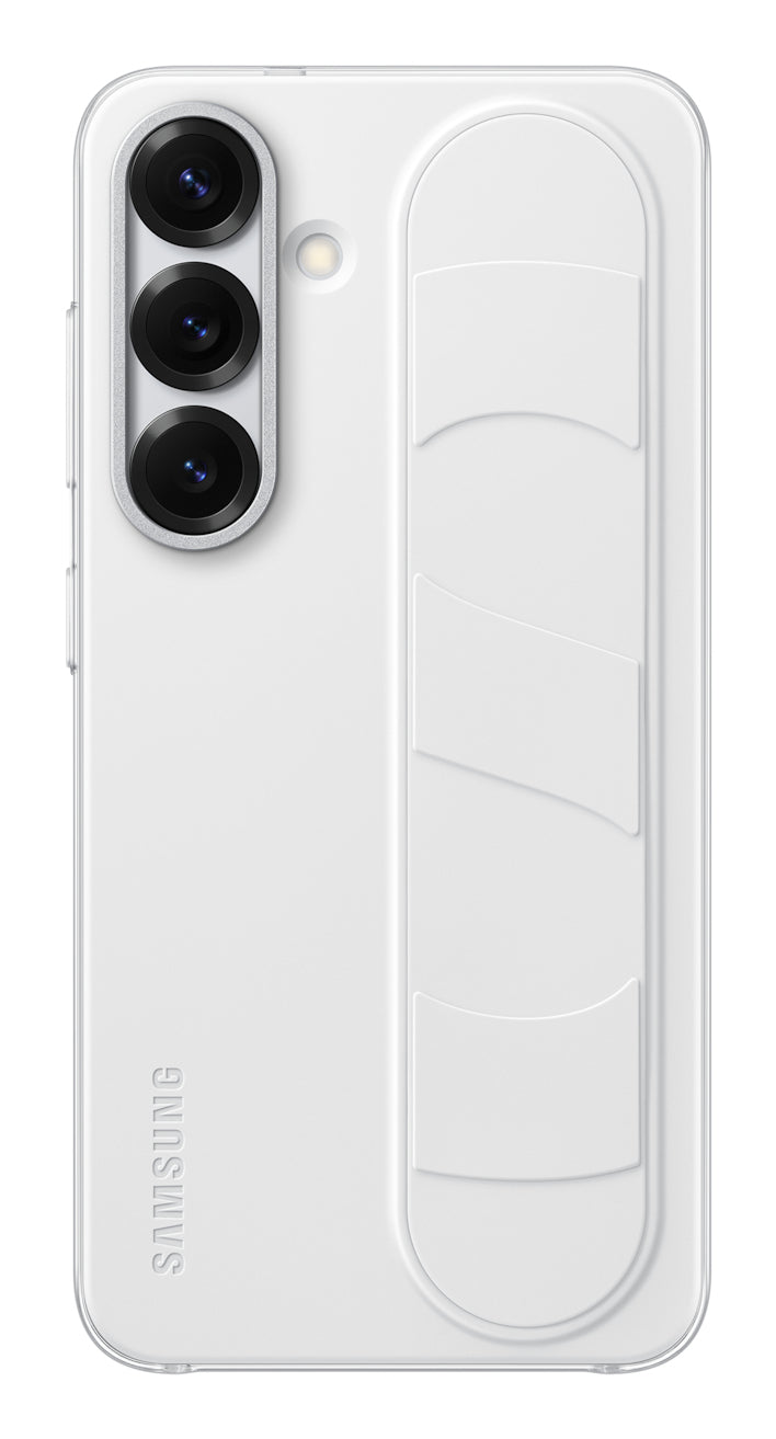 Samsung Backcover – für Galaxy S25+ – weiss – Silikon – mit Ständer, mit Handriemen