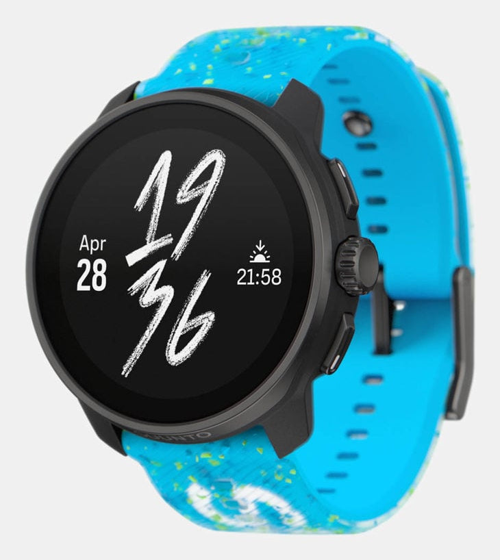 Suunto Race S 45 mm GPS – Fiberglas, Schwarz, Sportband, Blau, 50 m