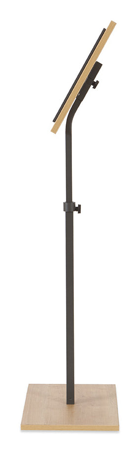 Rocada Boden-Prospektständer NAT0706 – für A3, 1 Fach, Schwarz, Melamin/Stahl, 400×300×1020 mm