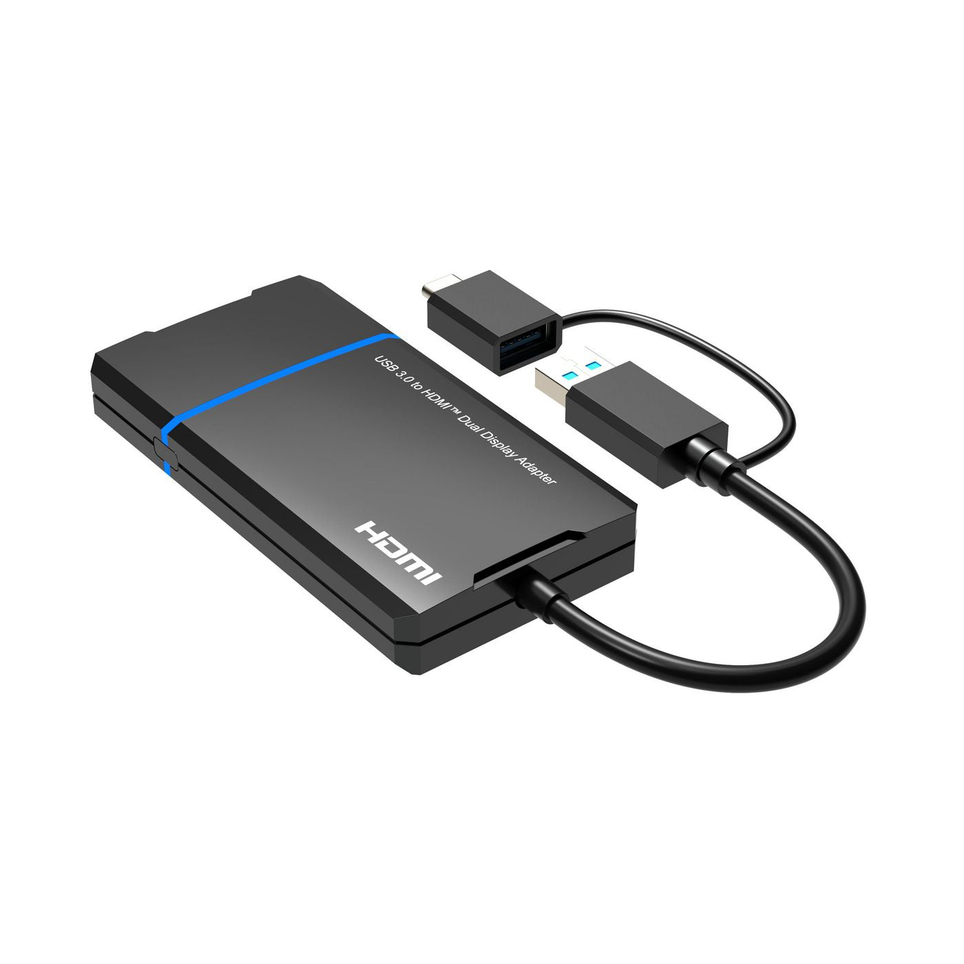 Microconnect Multi-Monitor-Adapter USB-C/USB-A zu 2× HDMI – Video-Ausfunktion, Umschaltbar per Klick