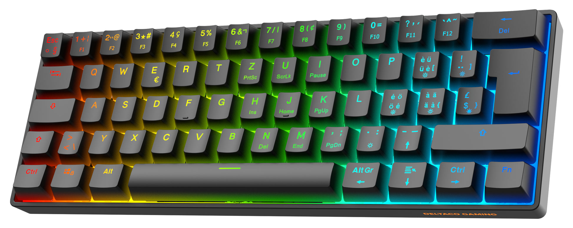 Deltaco Gaming GAM-175-C – Gaming-Tastatur – Mechanisch, Beleuchtet – Verkabelt (USB-A) – QWERTZ (CH)