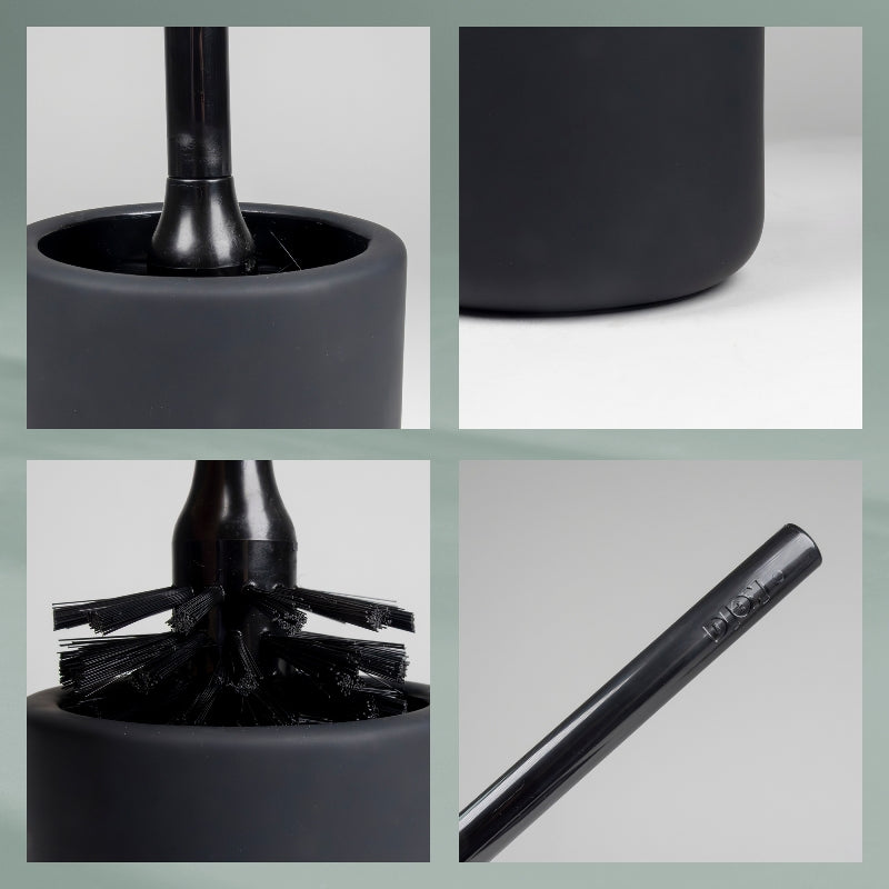 Kela WC-Bürstenset – Keramik, Schwarz, leicht zu reinigen, H 45 cm, Ø 10 cm