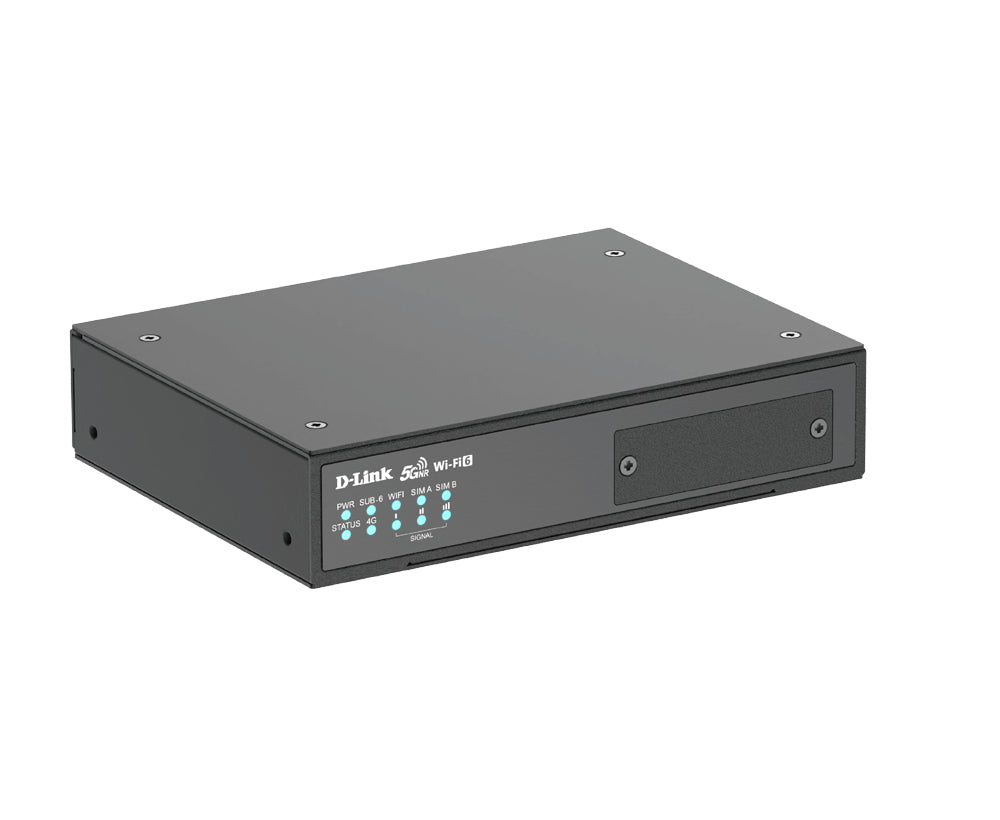 D-Link DWM-550-G – 5G-Router, Wi‑Fi 6, Dual‑Band, bis 1800 Mbit/s, 4x LAN (GbE), Dual‑SIM, Schwarz