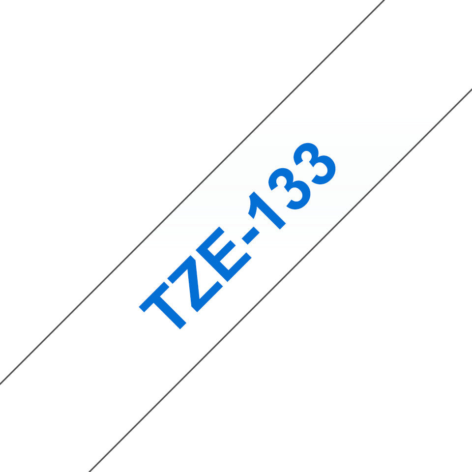 Brother Schriftband – 12 mm × 8 m, transparent, blau, TZe