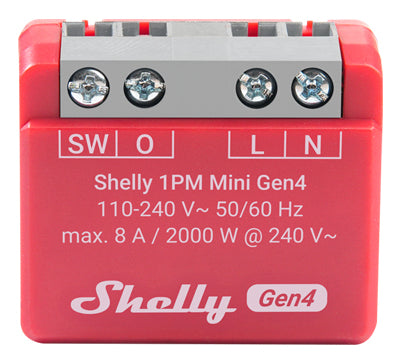 Shelly 1PM Mini Gen4 – Smart-Steckdose – 8 A, Verbrauchsmessung – für Amazon Alexa, Google Assistant