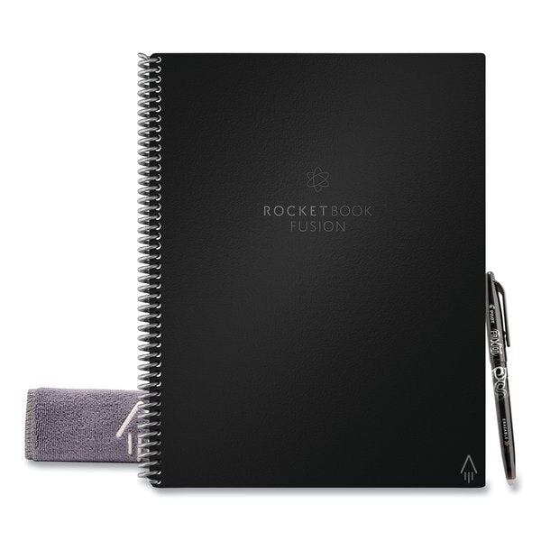 Rocketbook Spiralbuch, Spiralbindung, Hardcover, 42 Seiten, 90 g/m² – Schwarz, für ROCKETBOOK App