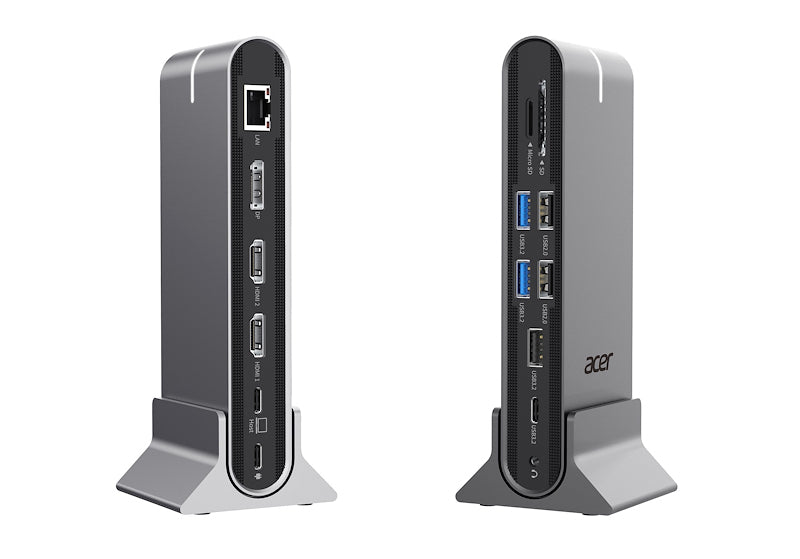 Acer Universelle Dockingstation – USB-C, 1× DP, 2× HDMI, 5× USB-A, 100 W PD, GbE, für Windows/Mac/ChromeOS