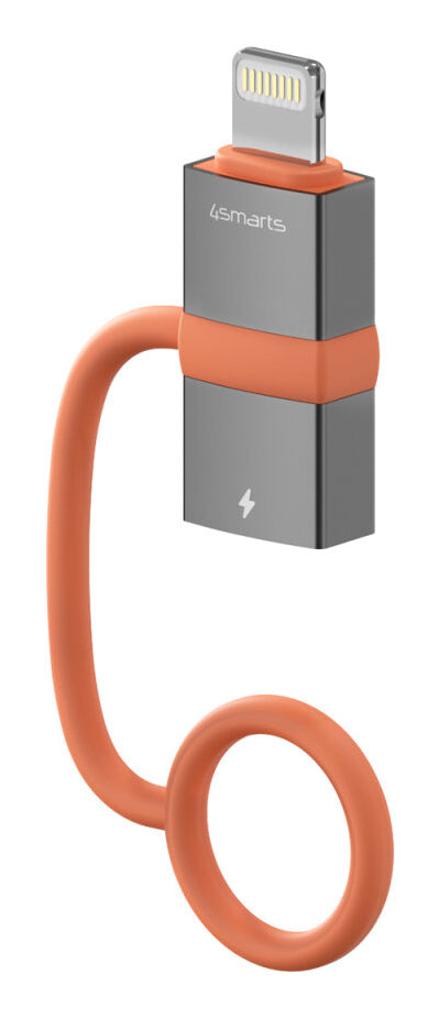 4smarts 541522 Adapter Lightning zu USB-C – 0,48 Gbit/s, Thunderbolt 3 kompatibel, 2er Set, Grau, Orange