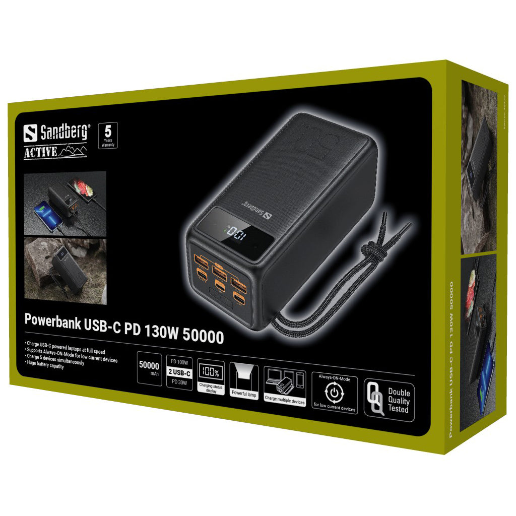 Sandberg Powerbank 50000 mAh, PD 130 W