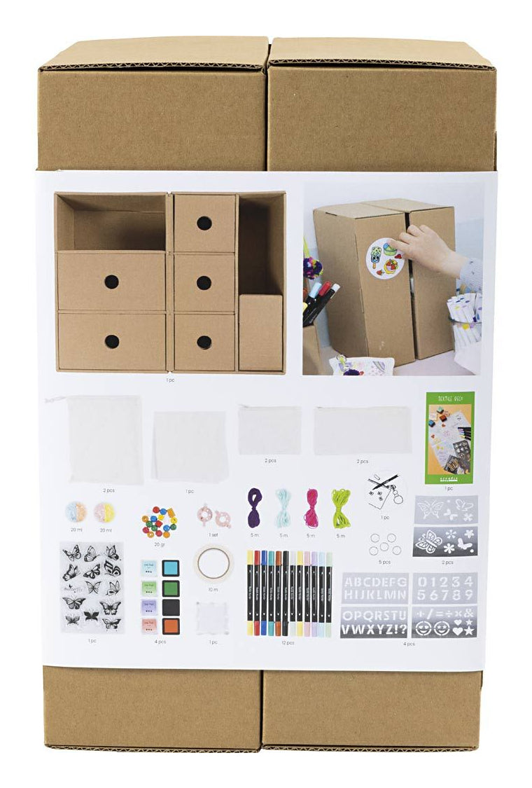 Creativ Company Bastel-Box Organizer – Bastelset – Textil-Deko – ab 4 Jahren