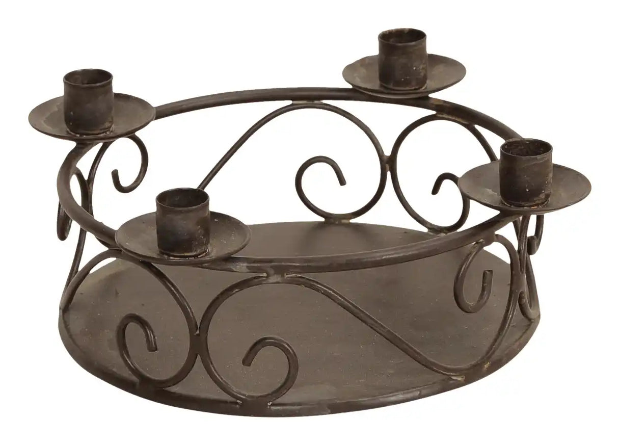 Opiflor Adventskerzenhalter – Metall, Braun – Ø 13 × 6,5 cm – für 4 Kerzen