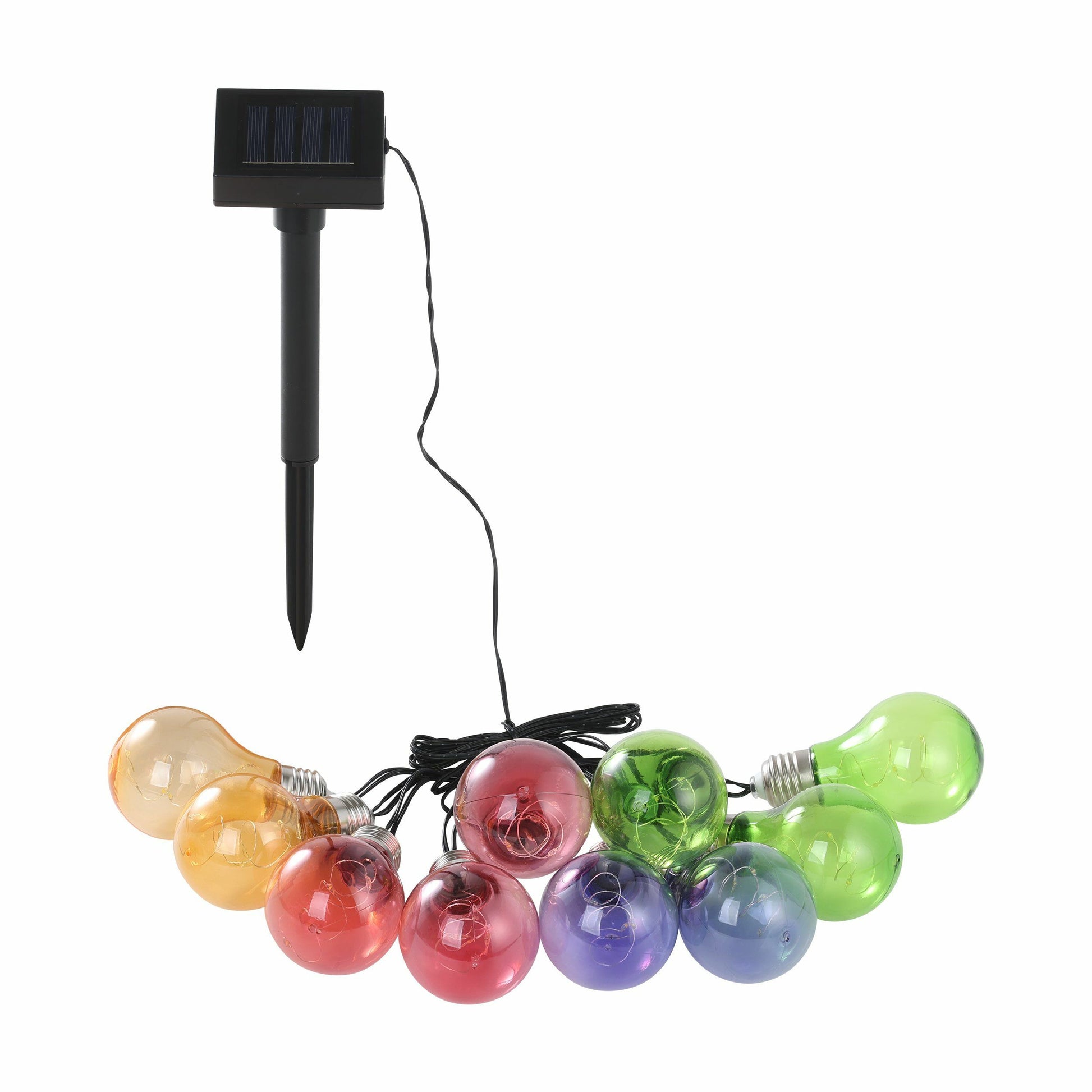 EGLO Solar-Lichterkette Z-Solar 48877 – 2 m – Mehrfarbig, 2700 K – Silber, Kunststoff, Edelstahl