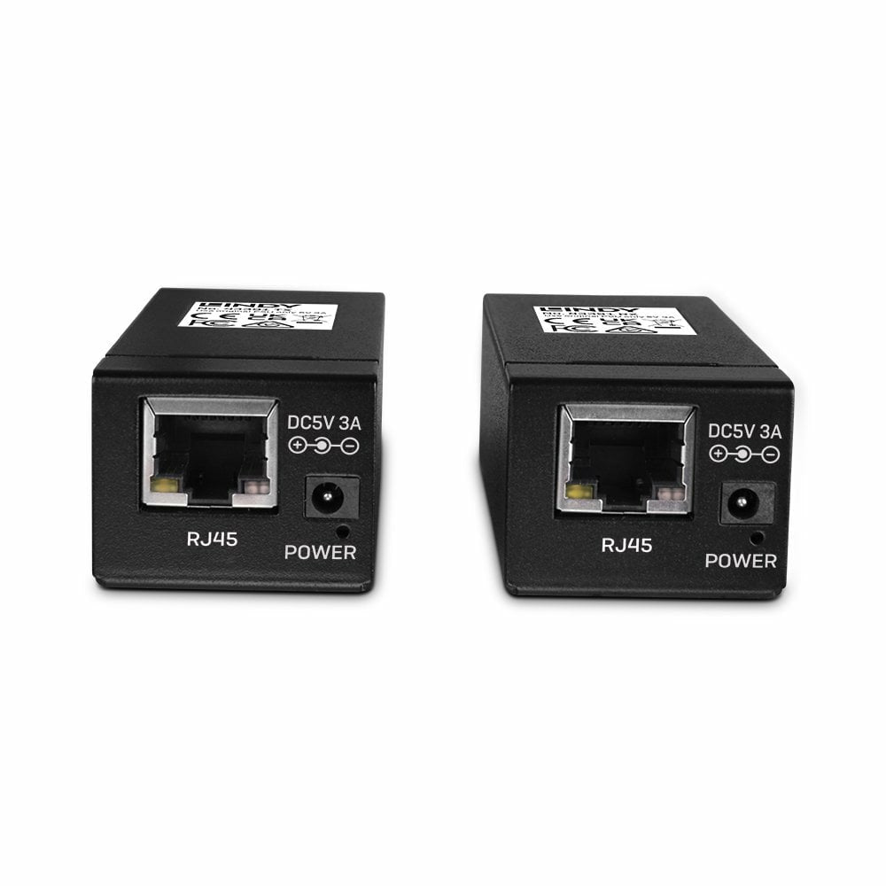 Lindy 43391 USB-Extender – USB 2.0 (480 Mbit/s) zu RJ-45, Cat.6, bis 150 m, USB-B, 2× RJ-45 – Schwarz