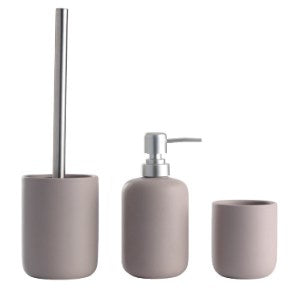 Schou Badezimmer-Set – Keramik, freistehend, Grau, 3-teiliges Set