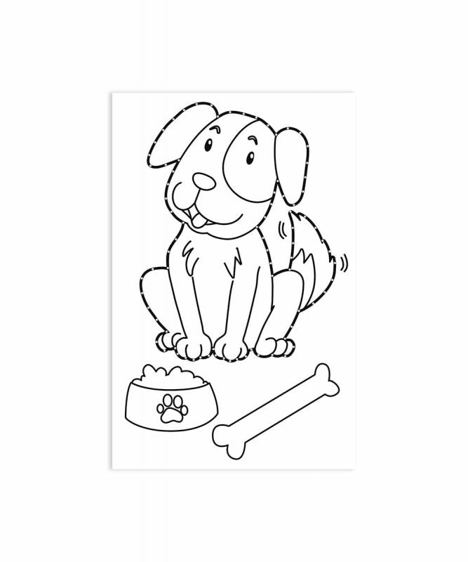 URSUS Bilder-Set zum Ausmalen – 11 × 17 cm, Tiermotiv, Weiss – 100 Stück