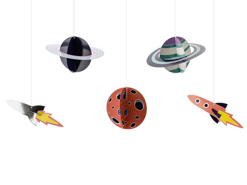 PartyDeco Hängedekoration Kosmos – Mehrfarbig – Papier – 5 Stk