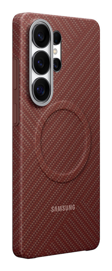 Samsung Carbon Magnet Backcover – für Samsung Galaxy S26 Ultra, Kohlefaser, Coralred