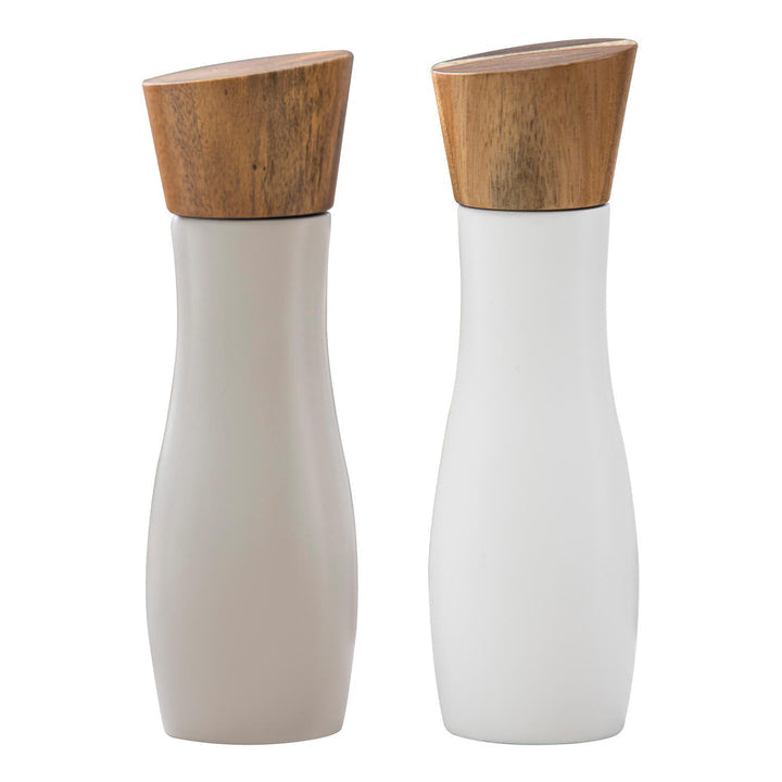 Ladelle Salz- und Pfeffermühle Ø 6 × 19,5 cm, Porzellan/Metall, Grau, 2-teilig