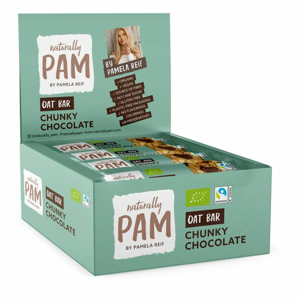 Naturally Pam Bio Hafer-Riegel – Schokoladenstückchen, glutenfrei – 12 × 40 g