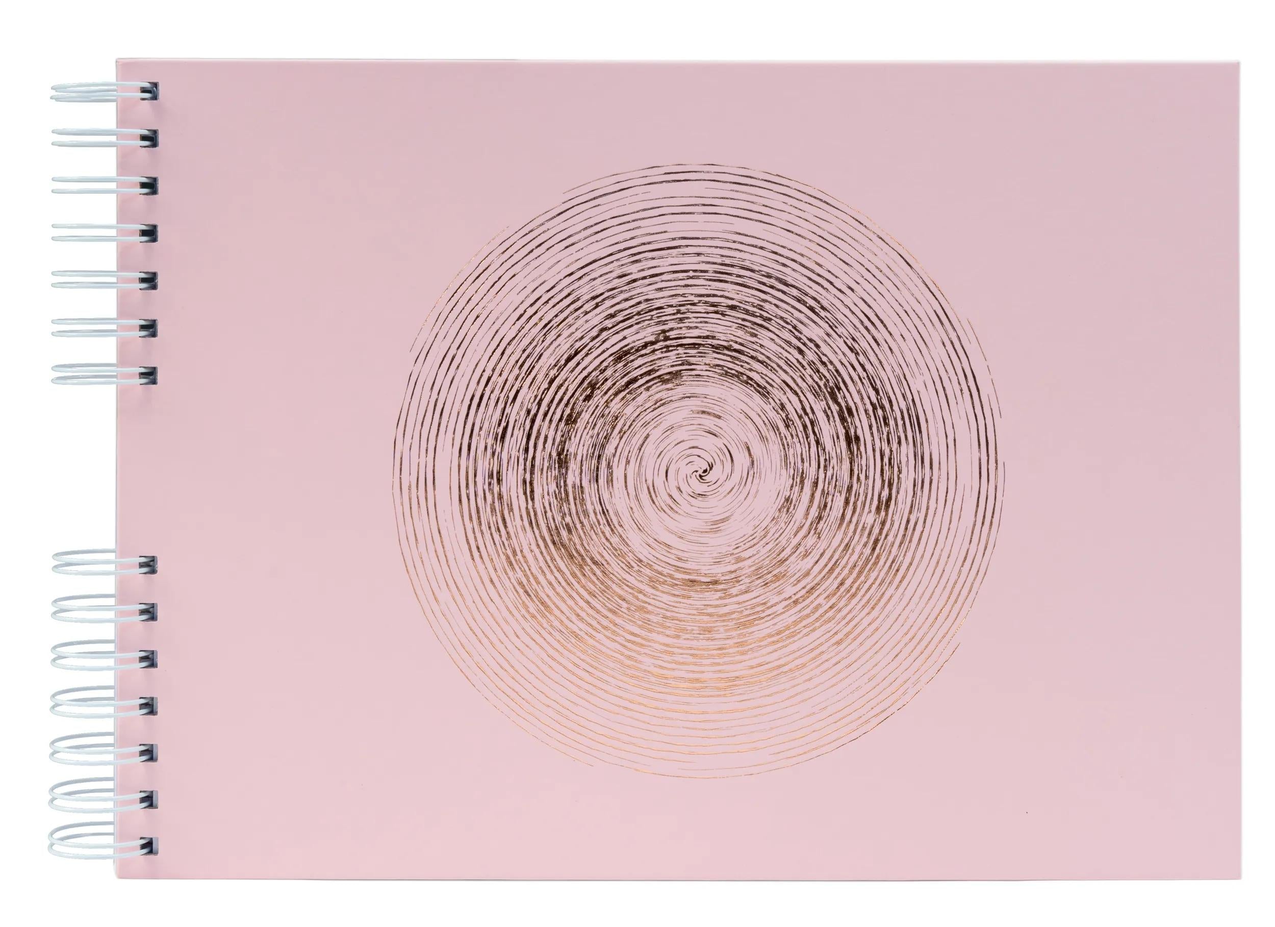 Exacompta Ellipse Fotoalbum – 32 × 22 cm, Spiralbindung, 50 Seiten, weisse Seiten, rosa