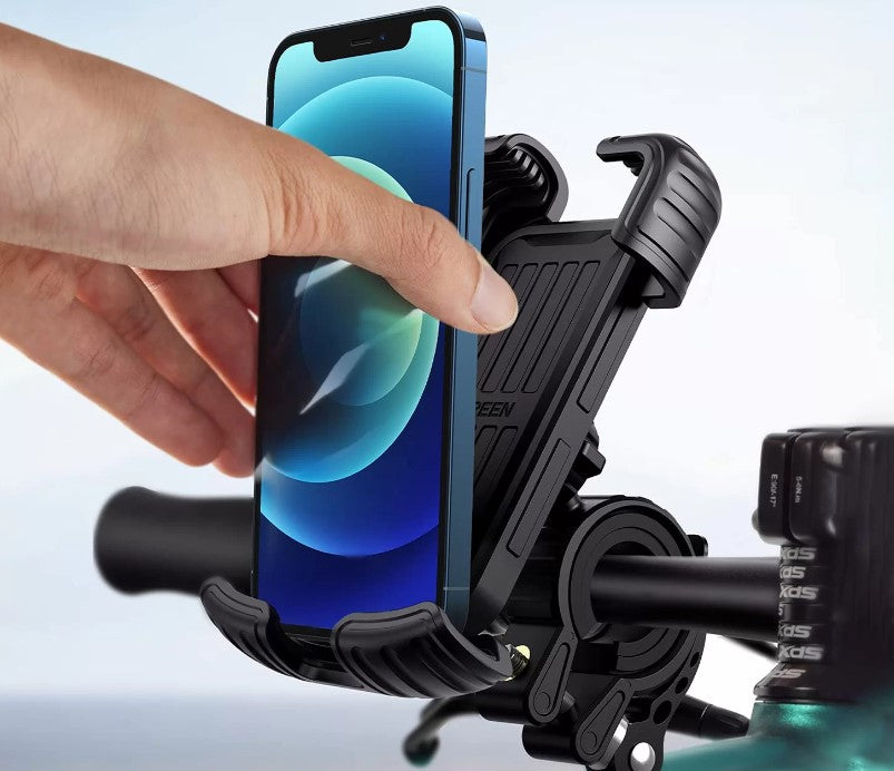 UGREEN – Fahrradhalterung, Saugnapf, 360° drehbar – für 4,6–6,8" – Schwarz, ABS/Aluminium/Silikon