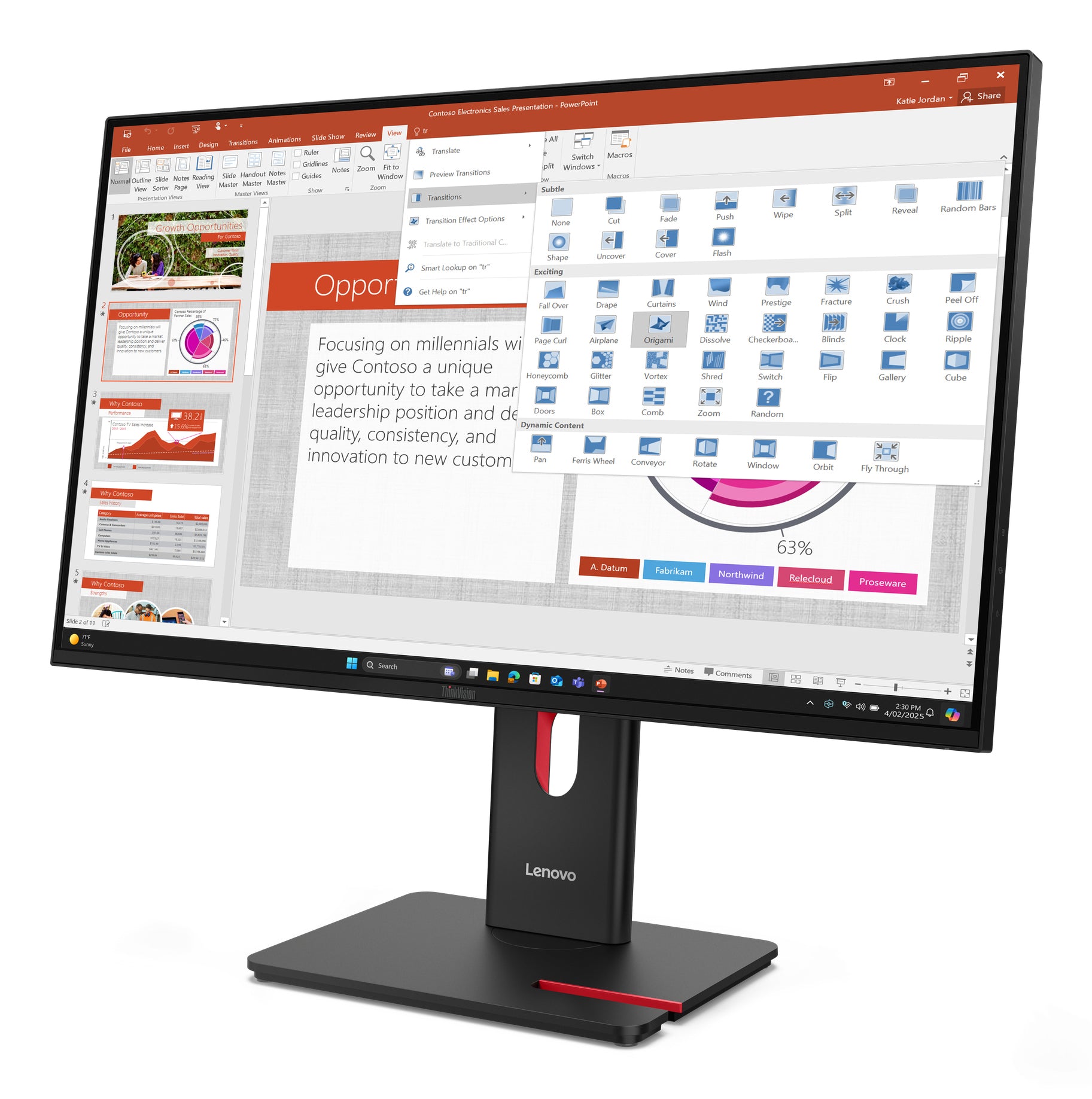 Lenovo ThinkVision T27-40 LED Monitor, 27", 1920 × 1080 (Full HD), Schwarz