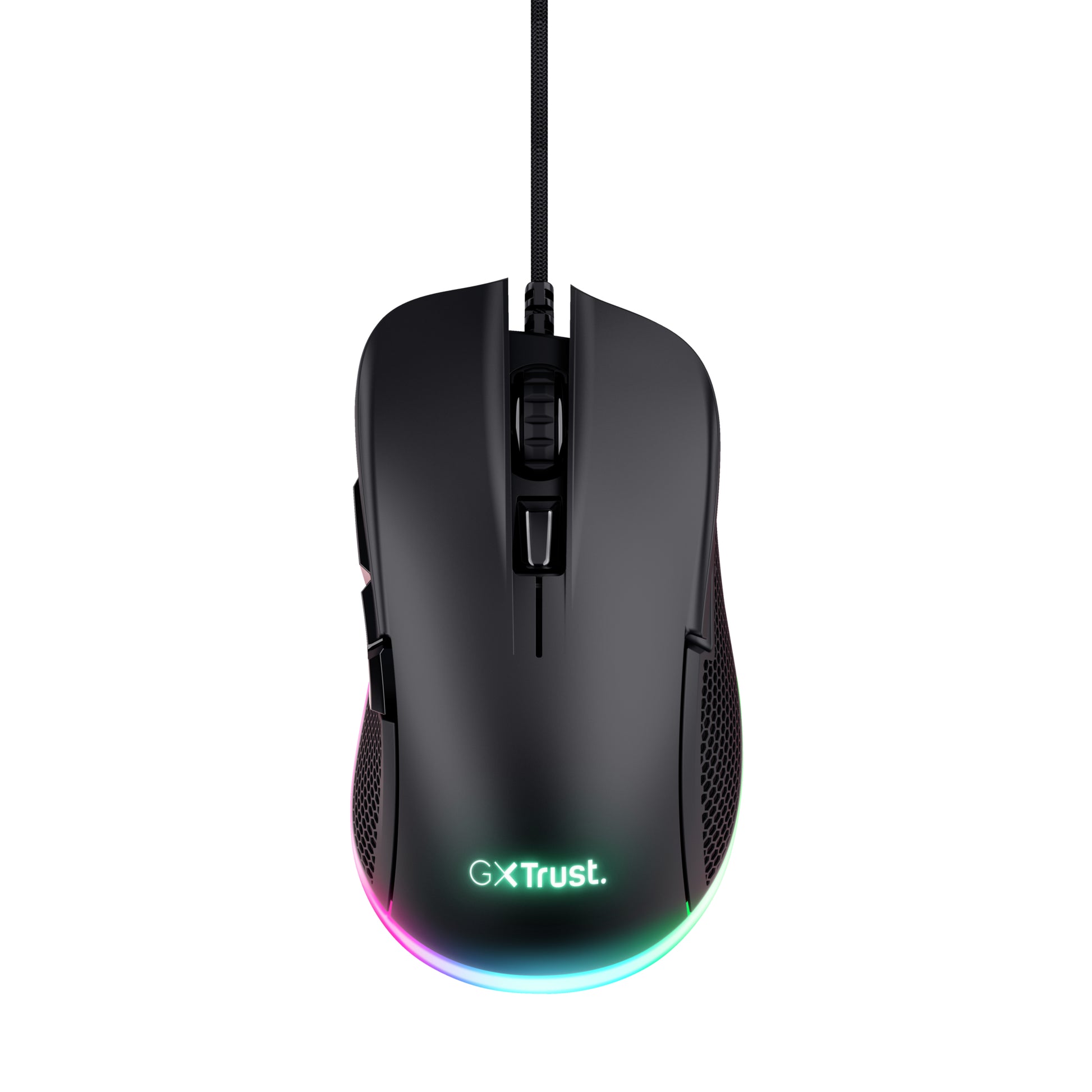 Trust GXT 922 Ybar – Gaming-Maus – Kabelgebunden (USB-A), 7200 DPI, RGB-Beleuchtung, rechts, Schwarz