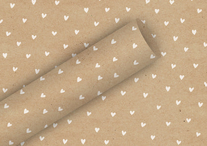 Braun + Company Geschenkpapier Rolle – Herzilein – Geschenkkraftpapier, 70 g/m2 – 700 × 2000 mm