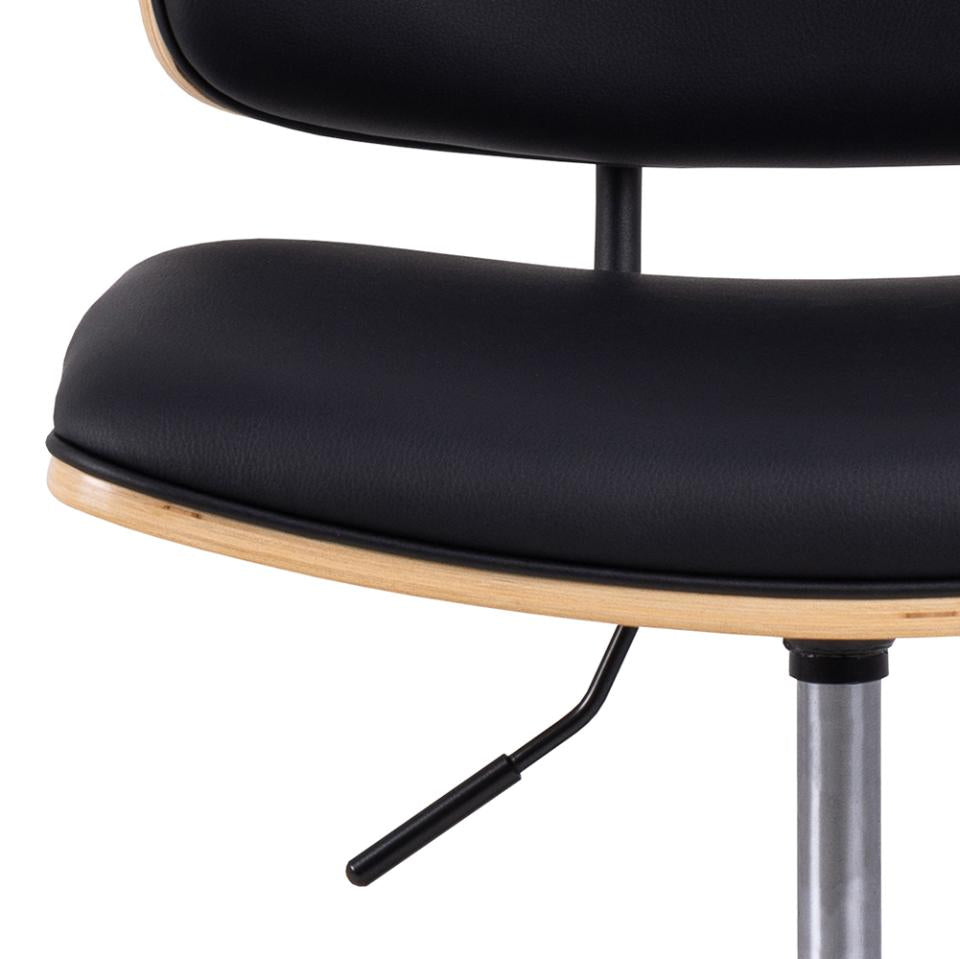 Actona AC Design Bürostuhl Owen – schwarz, Holzrücken