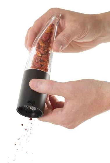 AdHoc Salz-/Pfeffermühle 20,5 cm, Acryl/Edelstahl, Schwarz/Transparent, für Chili