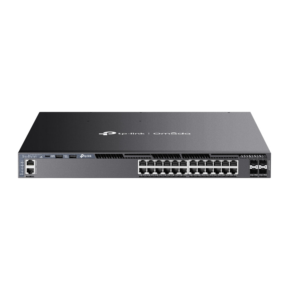 TP-Link SG6428XHP – Managed Switch – 24×GbE, 4×SFP+, L3, PoE+ 720 W, 1U