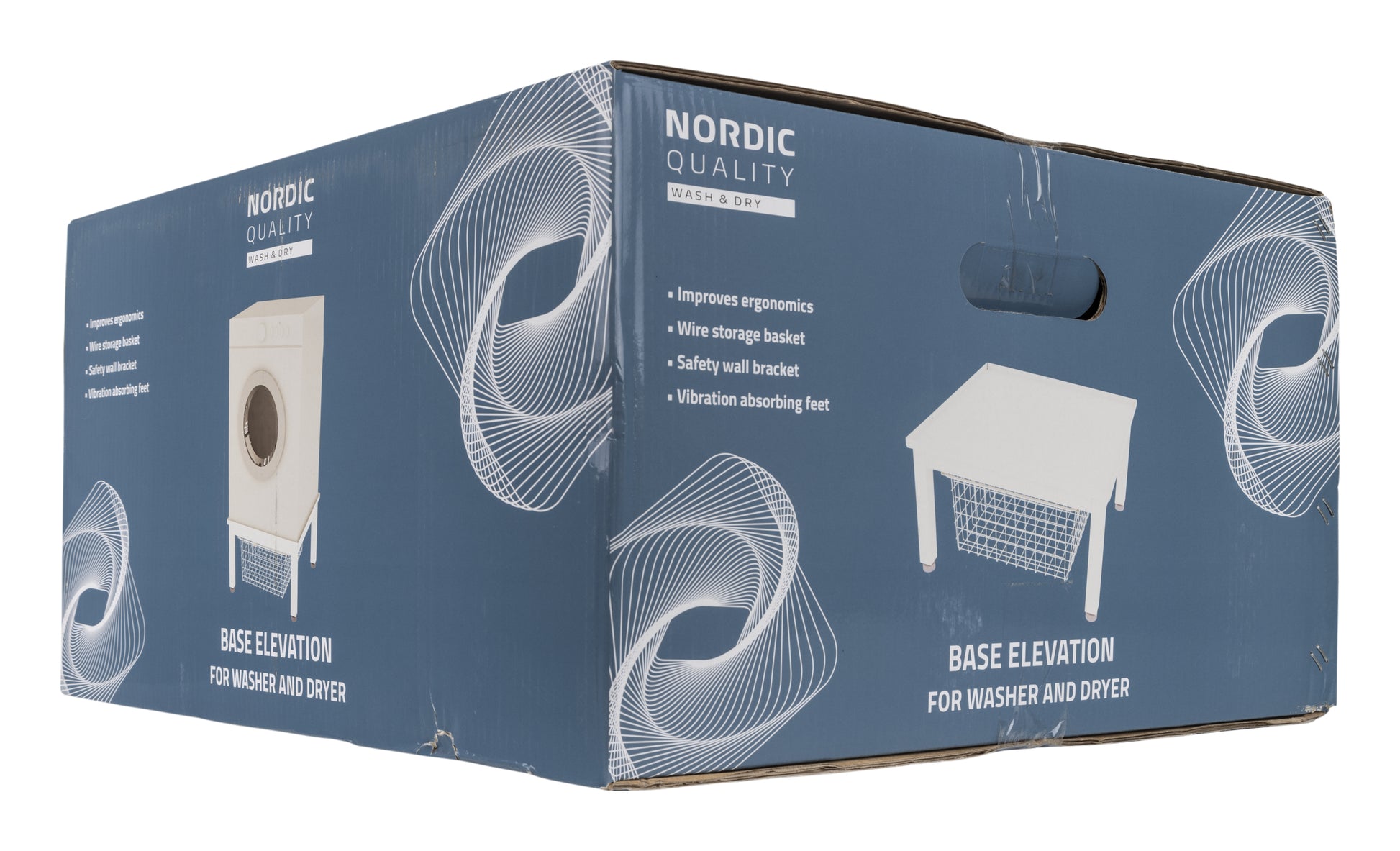 Nordic Quality 352135 Aufbewahrungskorb – Weiss – für Waschmaschine und Wäschetrockner – 620 × 300 × 560 mm