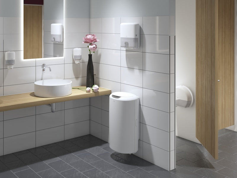 Tork Toilettenpapierspender – Kunststoff, Weiss, Mini Jumbo (T2), Abschliessbar, 13,2 × 34,5 × 27,5 cm