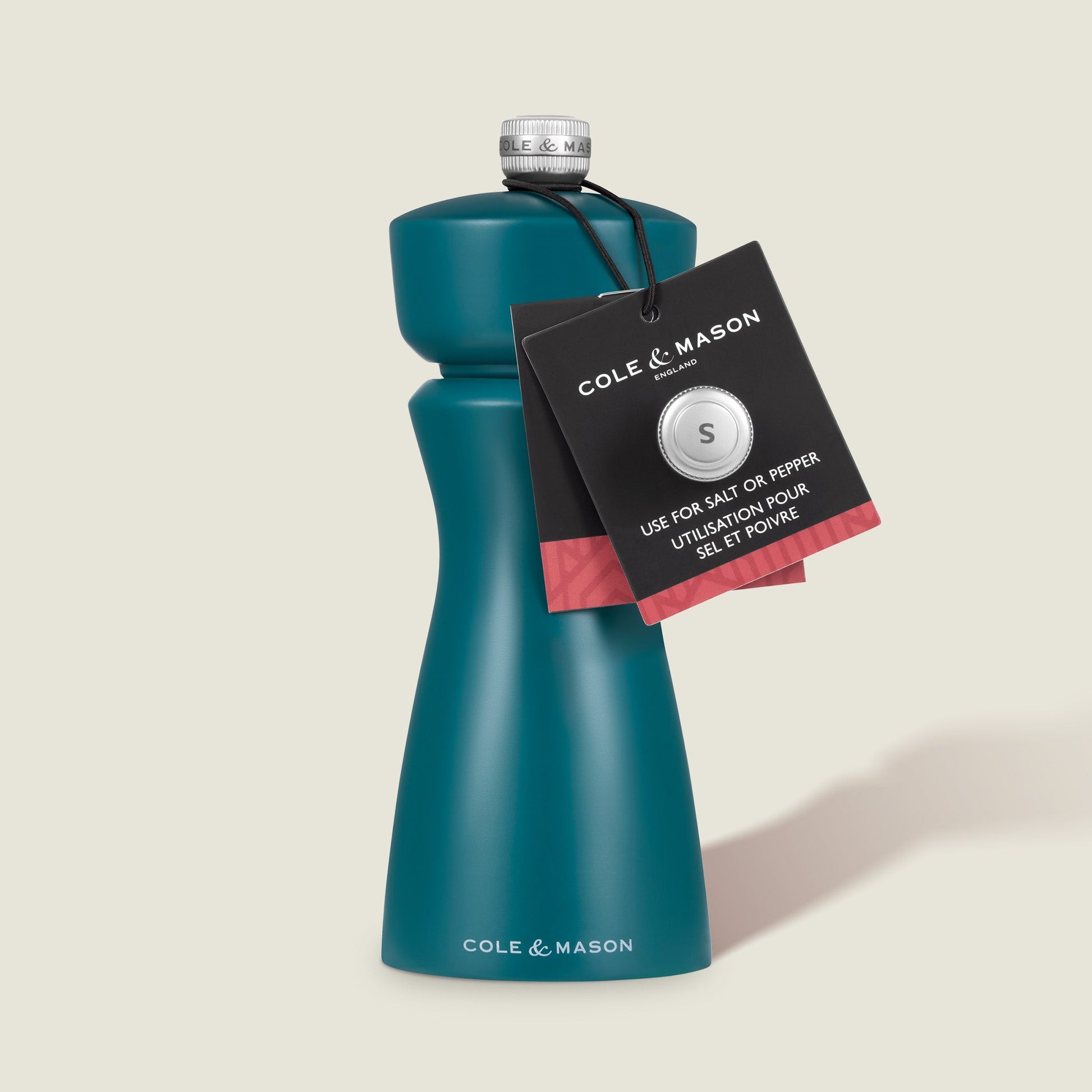 Cole & Mason Salz-/Pfeffermühle Ø 6 × 15 cm, Bambus, Keramikmahlwerk, Hellblau