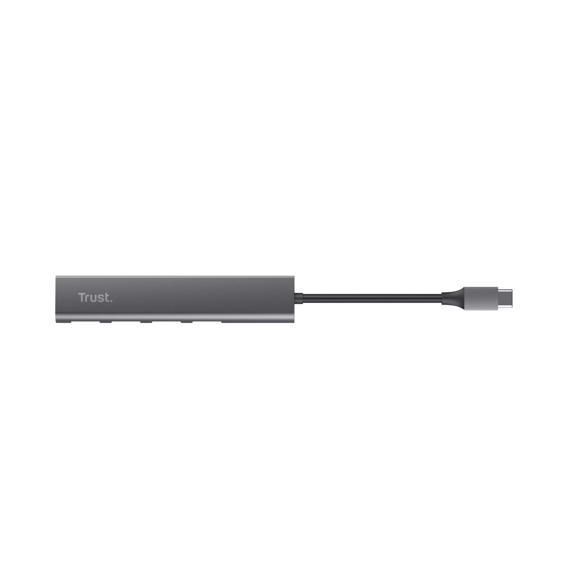 Trust Halyx USB-Hub – USB-C, 4× USB-A (USB 3.2 Gen 1, 5 Gbps) – USB-C – 210 × 21 × 11 mm