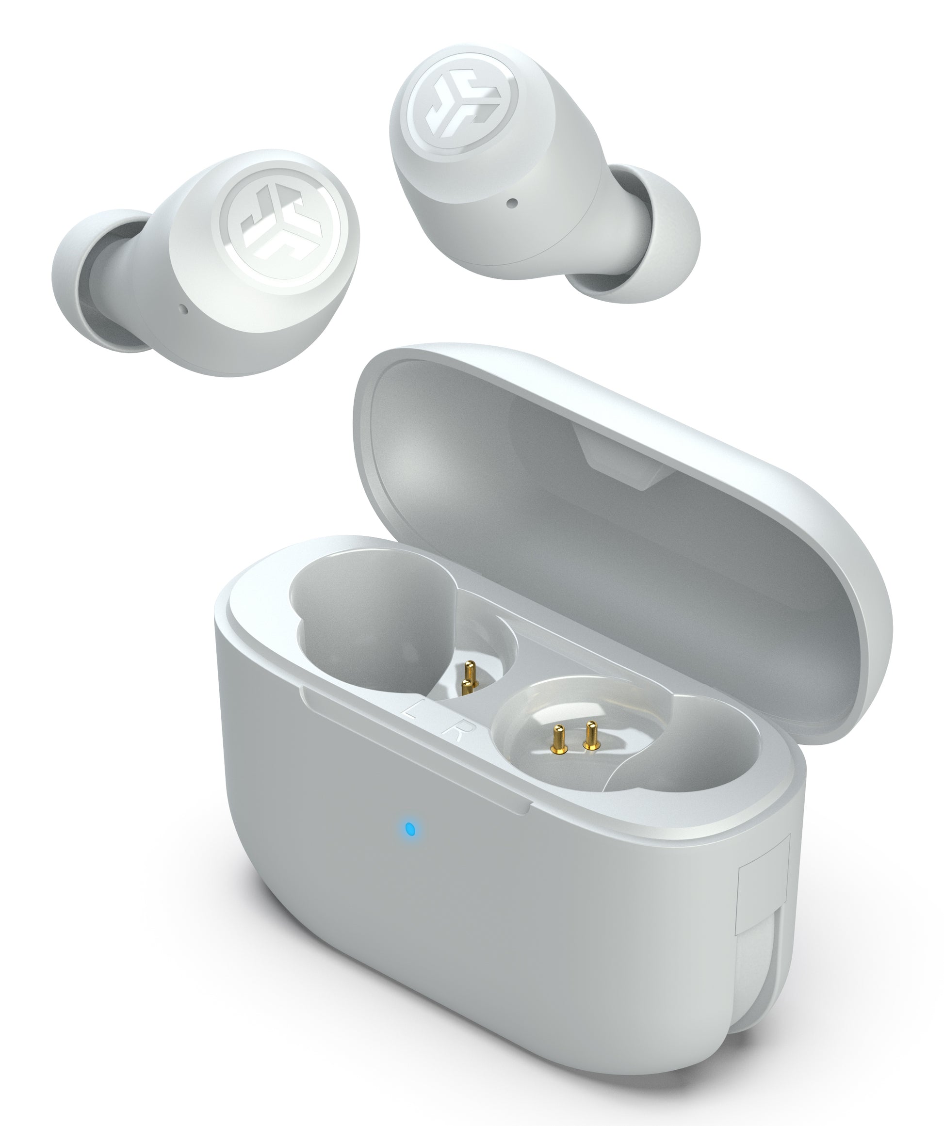 JLab Go Pop+ TWS In-Ear – Stereo, TWS, mit Ladecase, Weiss, BT 5.3