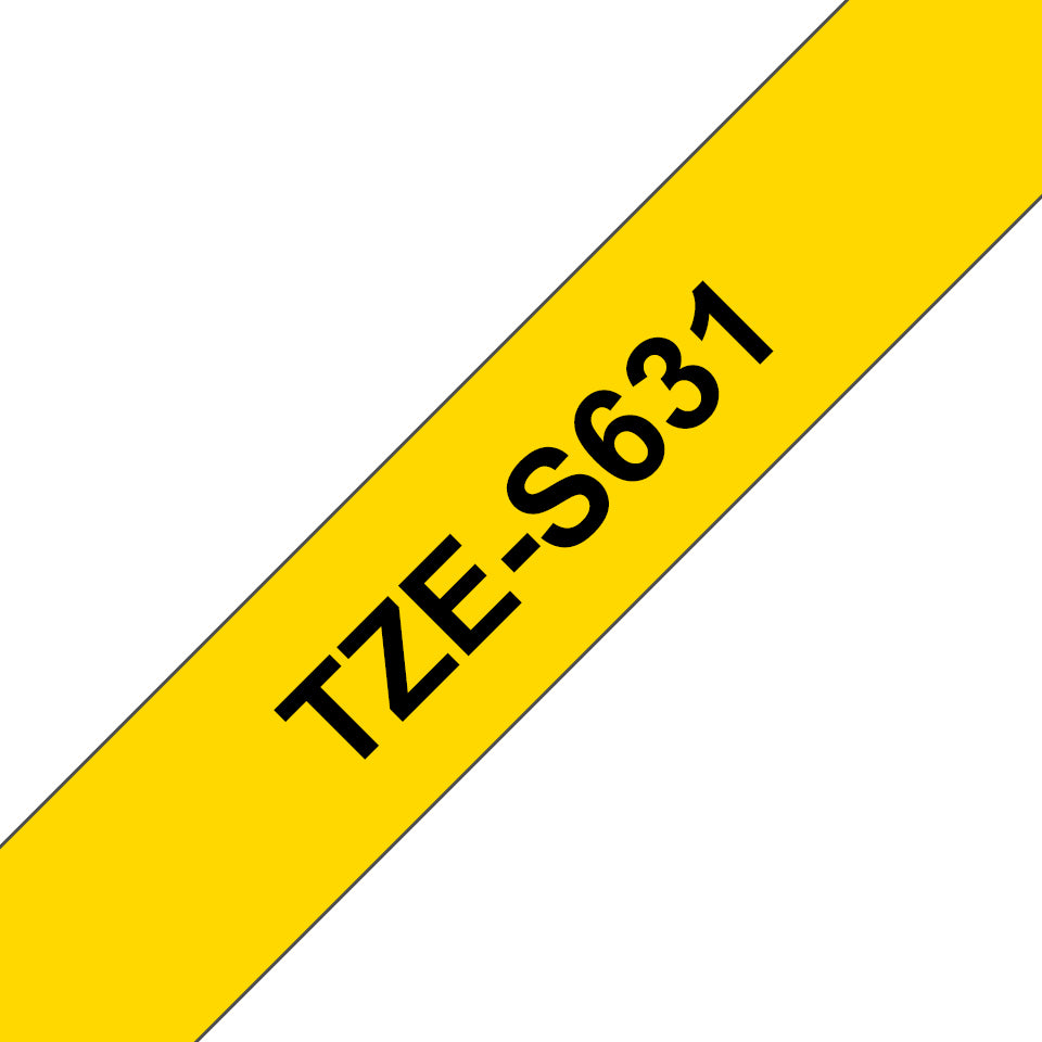Brother Schriftband – 12 mm × 8 m, gelb, schwarz