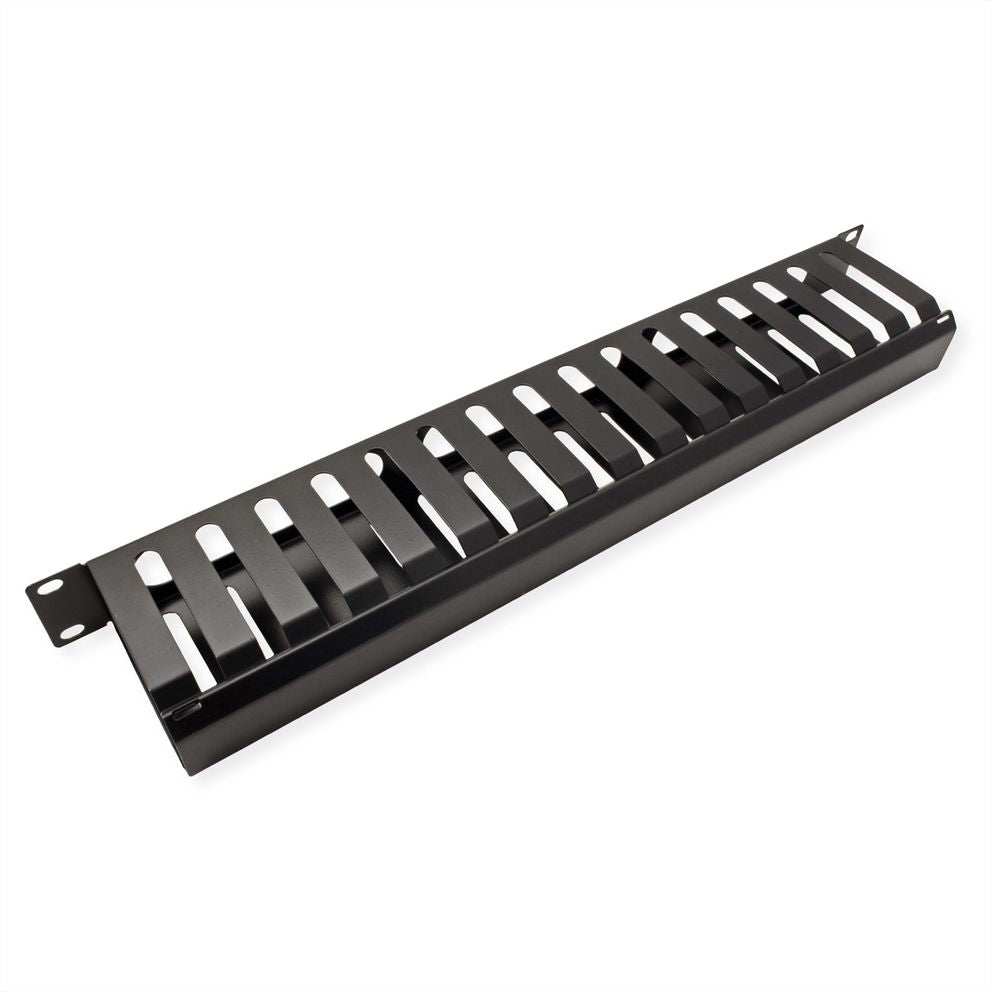 VALUE 19" Frontplatte 1 HE, Rangierkanal 40×80 mm, für 19"-Racks, Schwarz